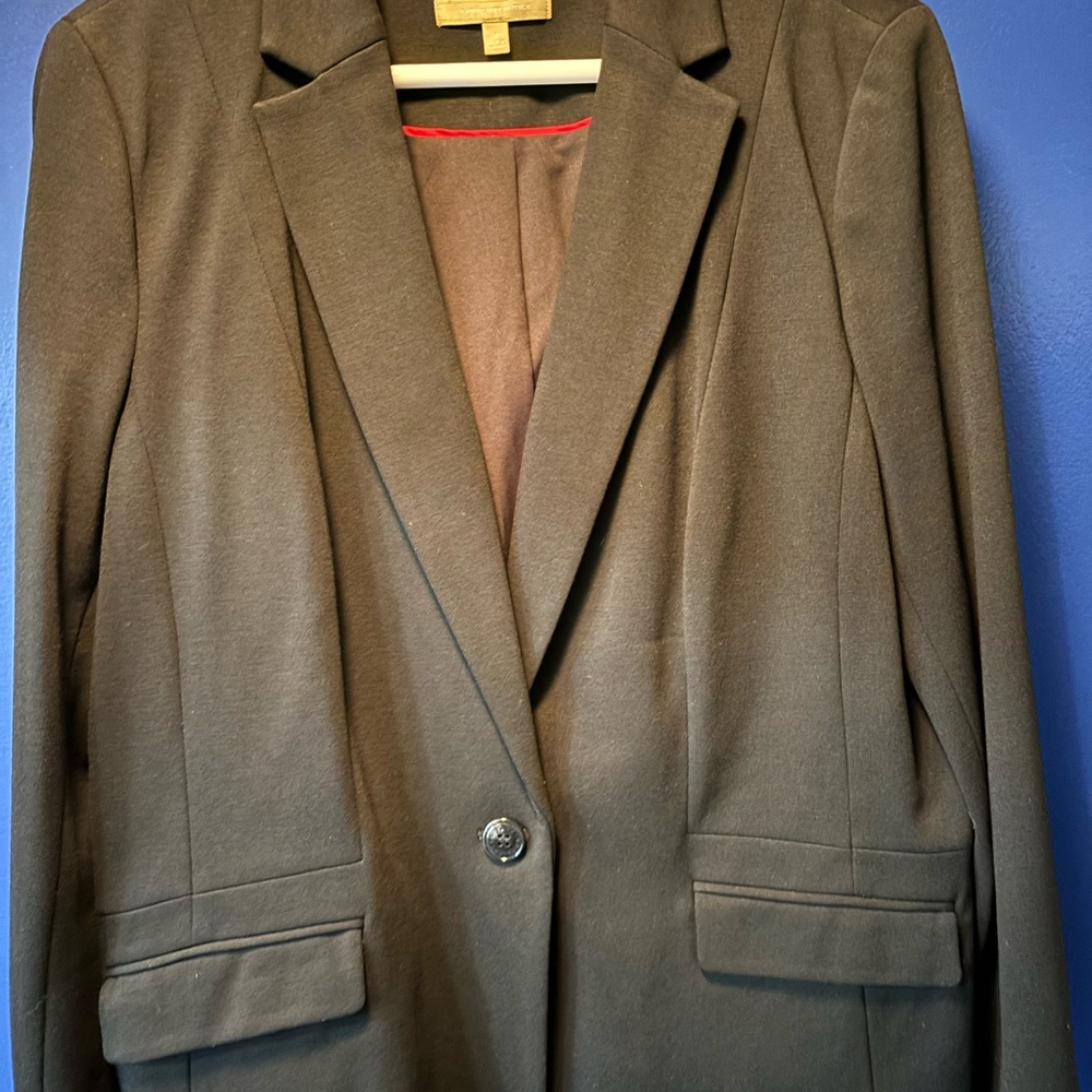 Talbots Italian Knit Suit Jacket & Pants Set Size 16 Black NWOT - Picture 3 of 13